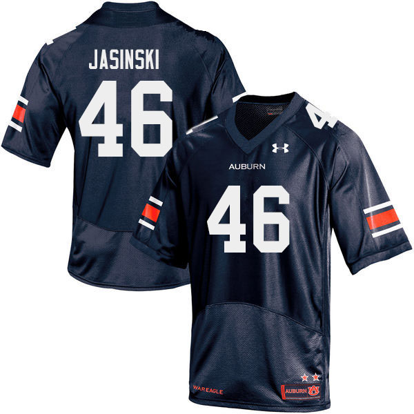Men #46 Jacob Jasinski Auburn Tigers College Football Jerseys Sale-Navy